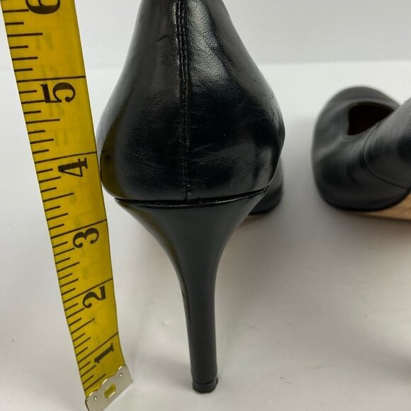 CORSO Como Black‎ Leather Heels Webster Pumps Size 7.5 Minimalist Capsule Shoes - Picture 8 of 11